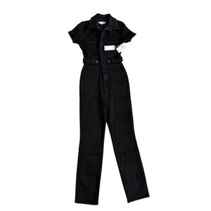 Good American Black Denim Fit for Success Jumpsuit
